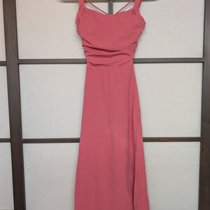 Halara Ruched Bodycon Dress Medium Split Back Lace-Up Vacation Worn